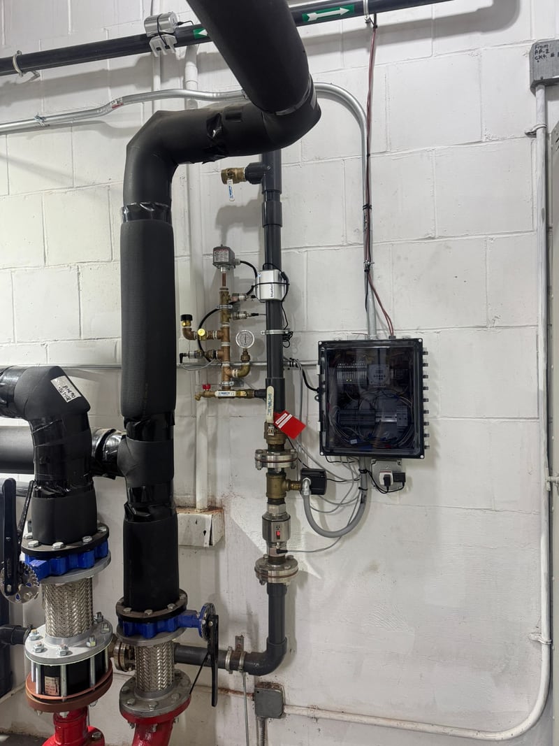 Water monitoring control panel with pressure and flow sensors